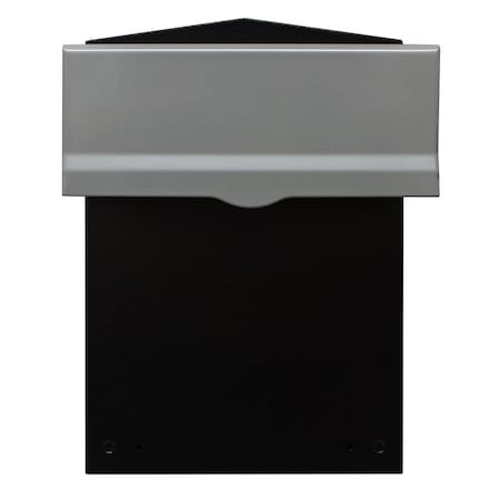 Qualarc Liberty Rear Access Collection Box with Silver Letter Plate & 8-10 in. Adjustable Chute LIB-SLVR-LM6-810